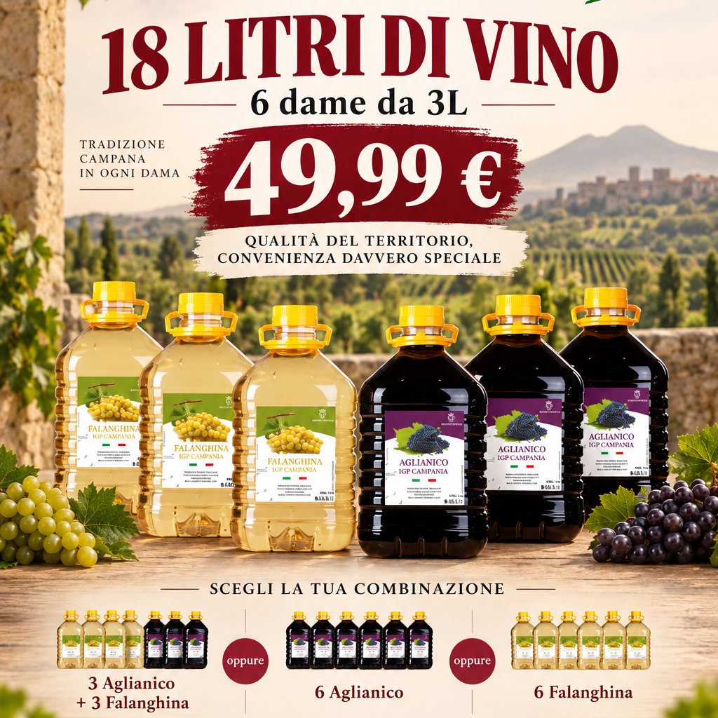 BOX 6 Dame da 3 Litri di Falanghina e Aglianico